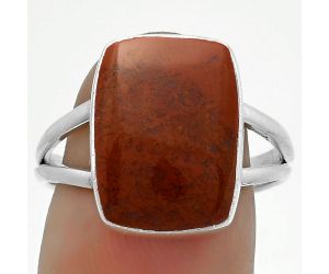 Natural Red Moss Agate Ring size-8.5 SDR174913 R-1002, 11x15 mm