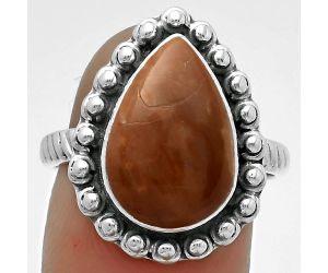 Natural Red Moss Agate Ring size-8 SDR175013 R-1124, 10x15 mm