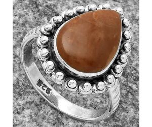 Natural Red Moss Agate Ring size-8 SDR175013 R-1124, 10x15 mm