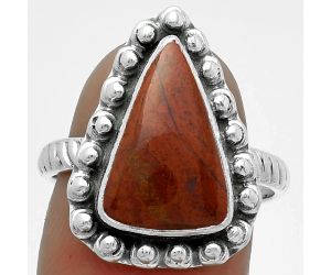 Natural Red Moss Agate Ring size-8 SDR175026 R-1124, 10x15 mm