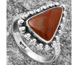 Natural Red Moss Agate Ring size-8 SDR175026 R-1124, 10x15 mm