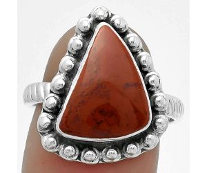 Natural Red Moss Agate Ring size-8 SDR175031 R-1124, 10x14 mm