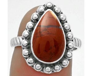 Natural Red Moss Agate Ring size-7 SDR175045 R-1124, 9x14 mm