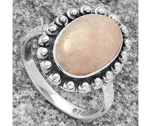 Natural Pink Scolecite Ring size-9 SDR175053 R-1124, 10x15 mm