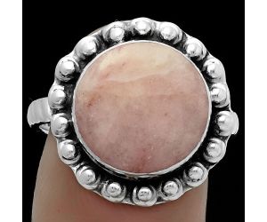 Natural Pink Scolecite Ring size-8.5 SDR175056 R-1124, 13x13 mm