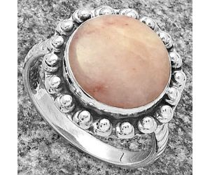 Natural Pink Scolecite Ring size-8.5 SDR175056 R-1124, 13x13 mm