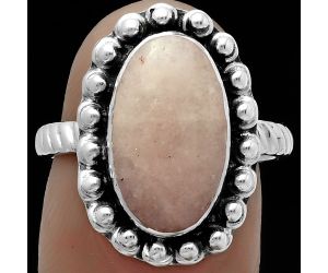 Natural Pink Scolecite Ring size-7.5 SDR175057 R-1124, 8x15 mm