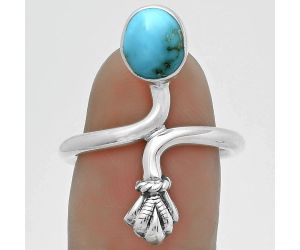 Natural Kingman Turquoise 925 Sterling Silver Ring s.7 Jewelry R-1482, 6x8 mm