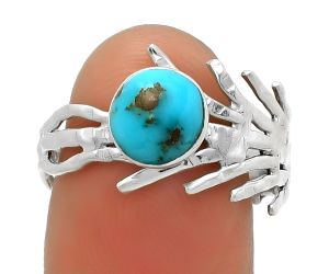 Natural Kingman Turquoise 925 Sterling Silver Ring s.8 Jewelry R-1401, 7x7 mm