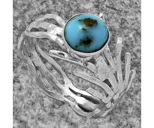 Natural Kingman Turquoise 925 Sterling Silver Ring s.8 Jewelry R-1401, 7x7 mm