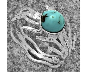 Natural Kingman Turquoise 925 Sterling Silver Ring s.9 Jewelry R-1401, 7x7 mm