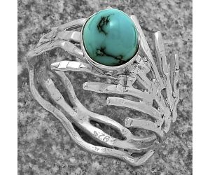 Natural Kingman Turquoise 925 Sterling Silver Ring s.8 Jewelry R-1401, 7x7 mm