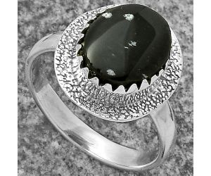 Natural Snow Flake Obsidian Ring size-9 SDR175524 R-1649, 10x12 mm