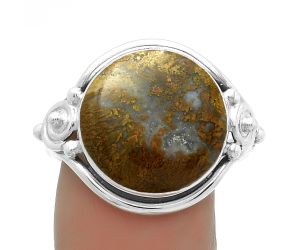 Natural Red Moss Agate Ring size-9 SDR175530 R-1315, 15x15 mm