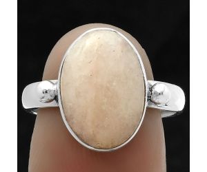 Natural Pink Scolecite Ring size-8 SDR175535 R-1715, 10x14 mm