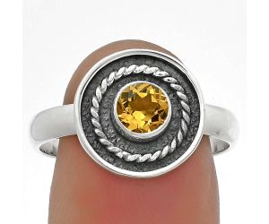 Natural Citrine Ring size-7.5 SDR175711 R-1439, 5x5 mm