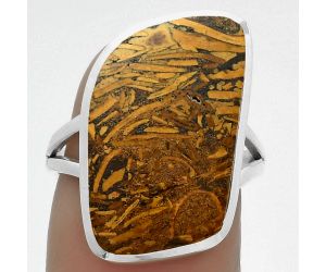 Natural Coquina Fossil Jasper - India Ring size-7 SDR175851 R-1005, 13x23 mm