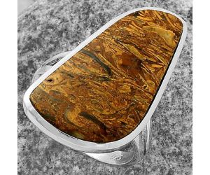 Natural Coquina Fossil Jasper - India Ring size-8 SDR175860 R-1005, 14x28 mm