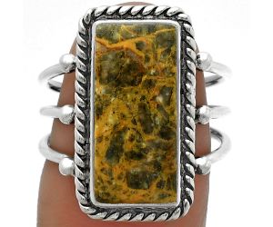 Natural Moroccan Yellow Jacket Jasper Ring size-7 SDR176272 R-1010, 8x18 mm