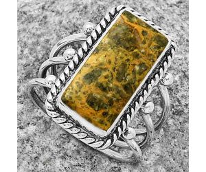 Natural Moroccan Yellow Jacket Jasper Ring size-7 SDR176272 R-1010, 8x18 mm