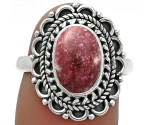 Natural Pink Thulite - Norway Ring size-7.5 SDR176491 R-1256, 8x11 mm