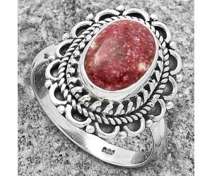 Natural Pink Thulite - Norway Ring size-7.5 SDR176491 R-1256, 8x11 mm