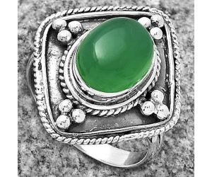 Natural Green Onyx Ring size-7 SDR176586 R-1258, 9x11 mm