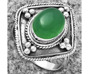 Natural Green Onyx Ring size-8.5 SDR176597 R-1258, 9x11 mm