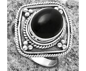 Natural Black Onyx - Brazil Ring size-7.5 SDR176608 R-1258, 9x11 mm