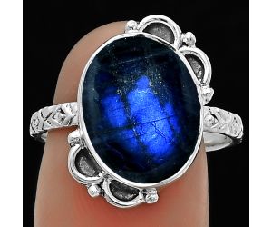 Blue Fire Labradorite - Madagascar Ring size-8.5 SDR176849 R-1103, 11x15 mm