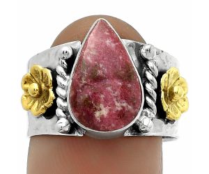 Two Tone - Pink Thulite - Norway Ring size-8 SDR177269 R-1481, 9x14 mm