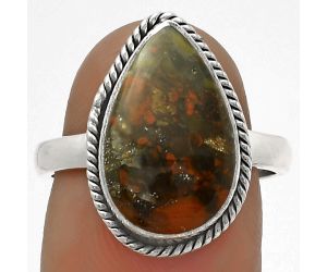 Natural Red Brecciated Jasper Ring size-7.5 SDR177467 R-1009, 10x16 mm