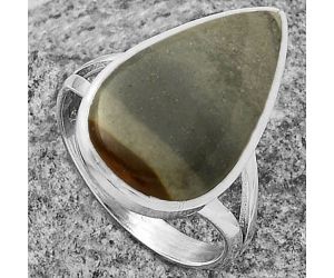 Natural Polygram Jasper Ring size-8.5 SDR177541 R-1005, 12x21 mm