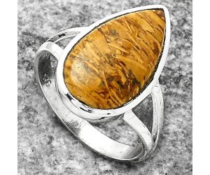 Coquina Fossil Jasper - India Ring size-8.5 SDR177617 R-1005, 10x18 mm