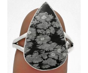 Natural Snow Flake Obsidian Ring size-7 SDR177986 R-1002, 13x21 mm