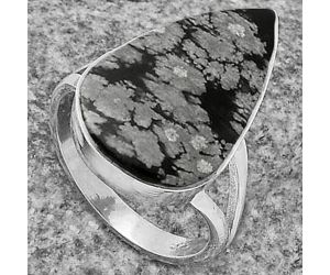 Natural Snow Flake Obsidian Ring size-7 SDR177986 R-1002, 13x21 mm