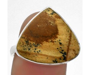 Natural Picture Jasper Ring size-9 SDR178094 R-1001, 17x19 mm