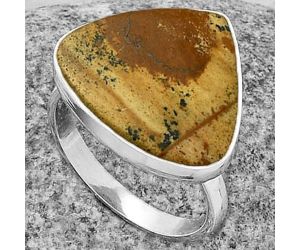 Natural Picture Jasper Ring size-9 SDR178094 R-1001, 17x19 mm