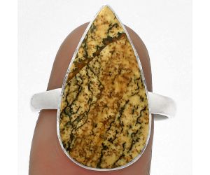 Natural Picture Jasper Ring size-8.5 SDR178095 R-1001, 12x22 mm