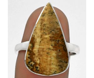 Natural Picture Jasper Ring size-8.5 SDR178103 R-1001, 13x22 mm