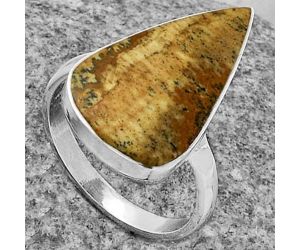 Natural Picture Jasper Ring size-8.5 SDR178103 R-1001, 13x22 mm