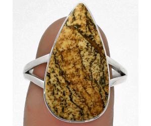 Natural Picture Jasper Ring size-8 SDR178111 R-1002, 12x22 mm