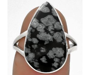 Natural Snow Flake Obsidian Ring size-7 SDR178117 R-1002, 12x21 mm