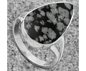 Natural Snow Flake Obsidian Ring size-7 SDR178117 R-1002, 12x21 mm