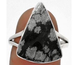 Natural Snow Flake Obsidian Ring size-8.5 SDR178119 R-1002, 15x20 mm