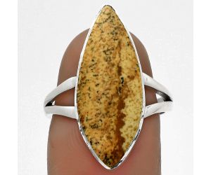 Natural Picture Jasper Ring size-7 SDR178125 R-1002, 9x24 mm