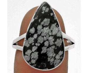 Natural Snow Flake Obsidian Ring size-8 SDR178139 R-1002, 12x21 mm