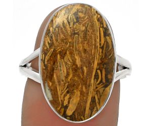 Natural Coquina Fossil Jasper - India Ring size-8 SDR178150 R-1002, 13x20 mm