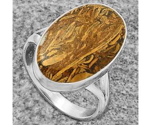 Natural Coquina Fossil Jasper - India Ring size-8 SDR178150 R-1002, 13x20 mm