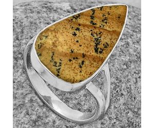 Natural Picture Jasper Ring size-7 SDR178188 R-1002, 12x22 mm